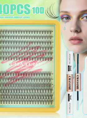 240 clusters of fake eyelashes 10D20D30D curled glue style