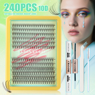 fake eyelashes 10D20D30D 240 glue curled style clusters
