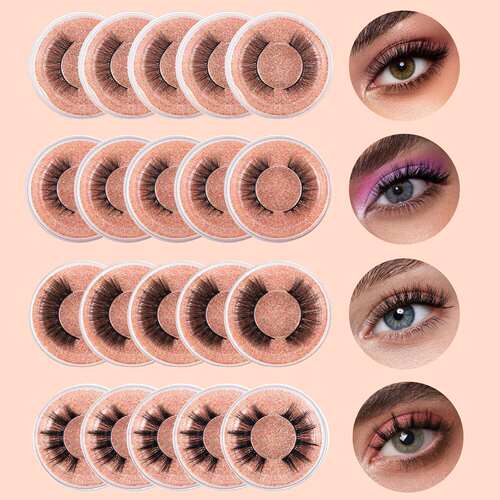 20 boxes of thick one-piece false eyelashes in a gift box