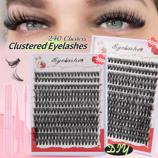 with set eyelash adhesive假睫毛240簇 clusters and 240 False