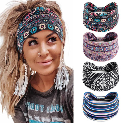 Bohemian ethnic style elastic headband波西米亚弹力发带女