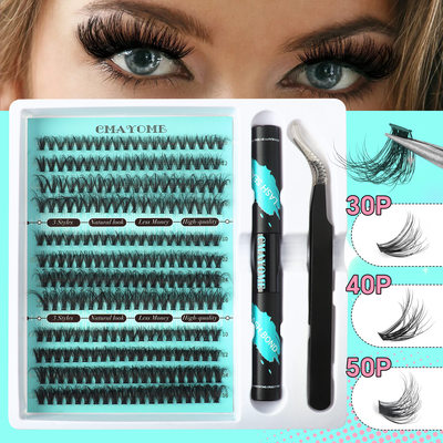 240 clusters of false eyelashes segmented extension glue set