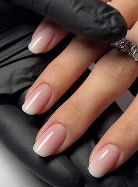 24pcs/set short fake nails for women girls gradient nude pin