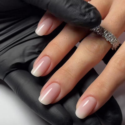 24pcs/set short fake nails for women girls gradient nude pin