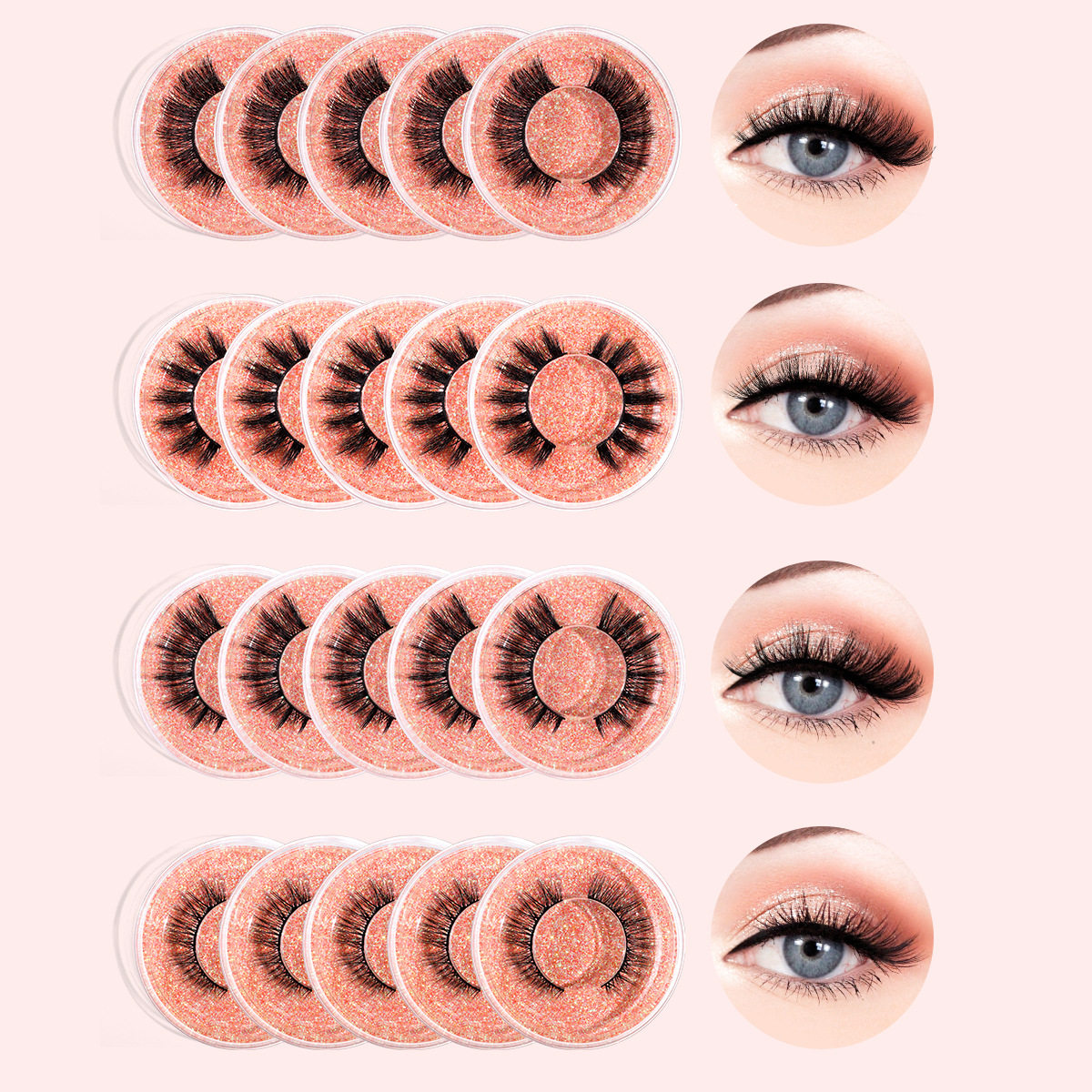 20 boxes of mixed thick curled exaggerated false eyelashes