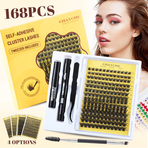 False eyelashes 8-16mm diagonal fly style curled glue style