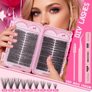 504 clusters of false eyelashes 8-16mm natural thick set