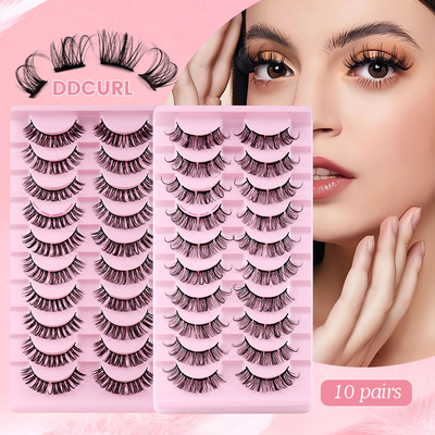 10 pairs of daily curled thick false eyelashes10对装卷假睫毛