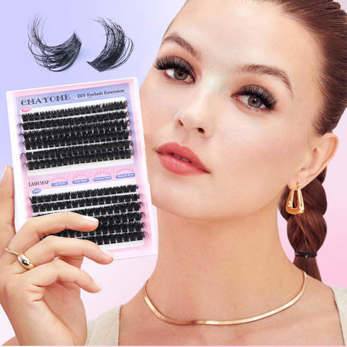 Color False Eyelash 80+100D Thick Adhesive Set彩色假睫毛浓密