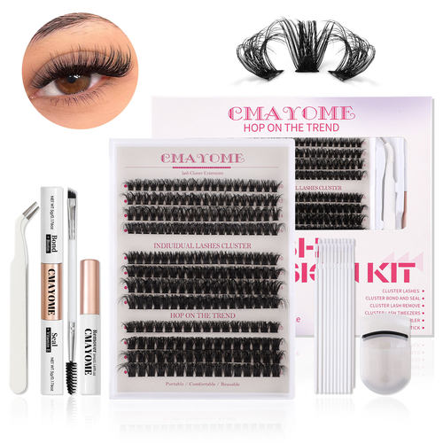 Single cluster false eyelash adhesive DIY extension set睫毛