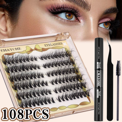108 clusters of false eyelash glue set 10-18mm假睫毛胶水套装