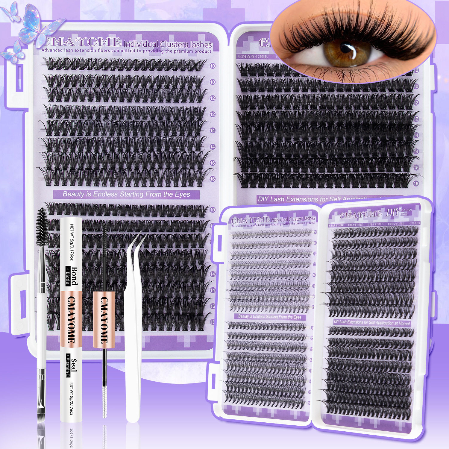 640 cluster D-curve false eyelash extension set睫毛延长套装