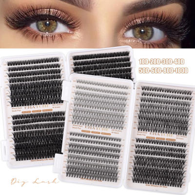 640 cluster D-curve false eyelash set 10-16mm DIY假睫毛套装