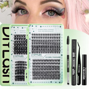 eye eyelashes Single fox capacity false large cluster mixed