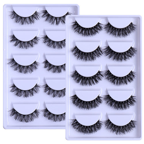 5 pairs thick and messy false eyelashes with explosive hair