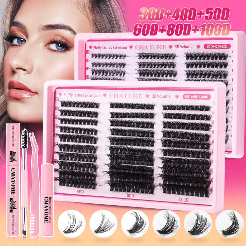 300 clusters of thick false eyelash adhesive, set 8-18mm睫毛