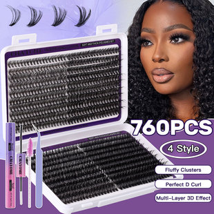 segmented set 760 Fake fake DIY clusters eyelashes eyelash