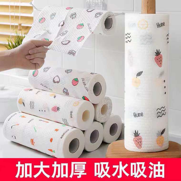 【俩卷懒人抹布】一次性懒人抹布可水洗印花不沾油怎么样,好用不?