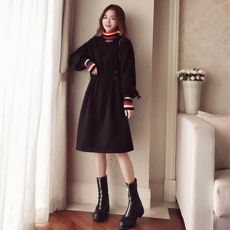 孕妇秋装连衣裙2020春秋新款桔梗风中长款时尚气质显瘦潮妈卫衣裙