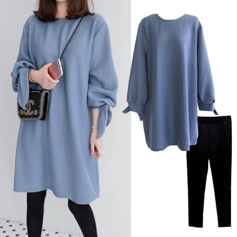 孕妇套装外出时尚款春季潮妈裙子2022潮装网红款宽松连衣裙两件套