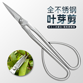全不锈钢园艺剪叶芽剪嫩芽剪刀插花盆景枝叶剪修枝小枝剪加厚长杆