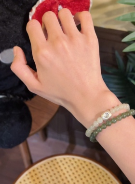 天然正品和田玉999足银手串手链