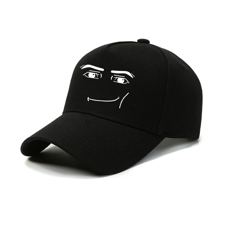 动漫机器人Roblox脸部游戏周边主题可定制图案印花帽子男女同款