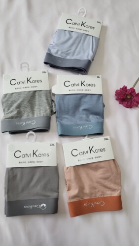 Catvi Kores男士薄莫代尔纯色平角内裤蚕丝内档丝滑抗菌亲肤透气