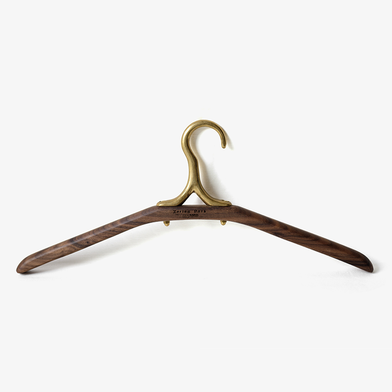 年轮zoring宅造店黄铜实木衣架