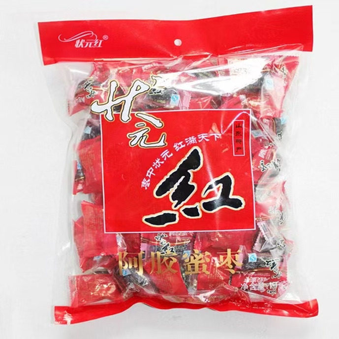 状元红阿胶蜜枣1000g贡枣独立包装无核山东阿胶红枣蜜饯休闲零食