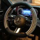 汽车方向盘套冬季毛绒防滑可爱卡通女比亚迪奔驰四季通用女士把套