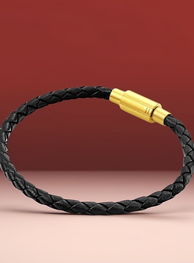 马年红色手绳皮绳搭配转运珠手链