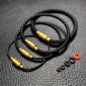 按扣粗2345毫黑皮绳手链串饕餮转运珠替换绳串黄金手绳成品送隔圈