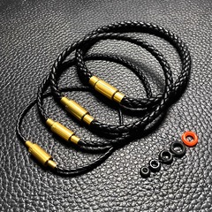 按扣粗2345毫黑皮绳手链串饕餮转运珠替换绳串黄金手绳成品送隔圈