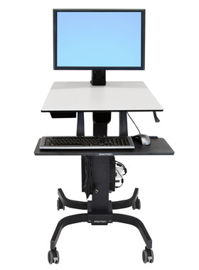 爱格升ergotron WorkFit-C 24-215-085移动工作台坐站升降手推车