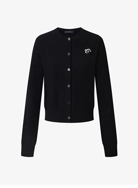 【C+系列】正品针织衫开衫2026春新品刺绣短款黑色轻薄MBF1CAR037