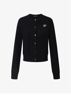 【C+系列】正品针织衫开衫2026春新品刺绣短款黑色轻薄MBF1CAR037