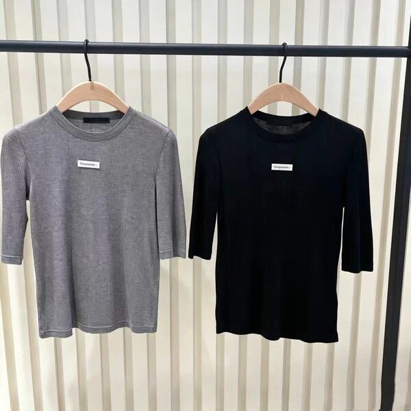 【C+系列】正品针织衫2026秋新品天丝绵羊毛修身五分袖MBF3TEE021