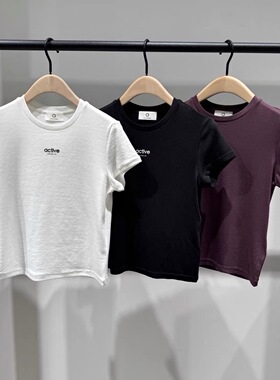 【act系列】正品正肩T恤2026夏新品天丝醋酸短款MBF2TEE007