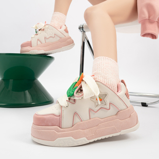 女鞋新款春夏面包鞋休闲板鞋小众原创运动厚底美式高街