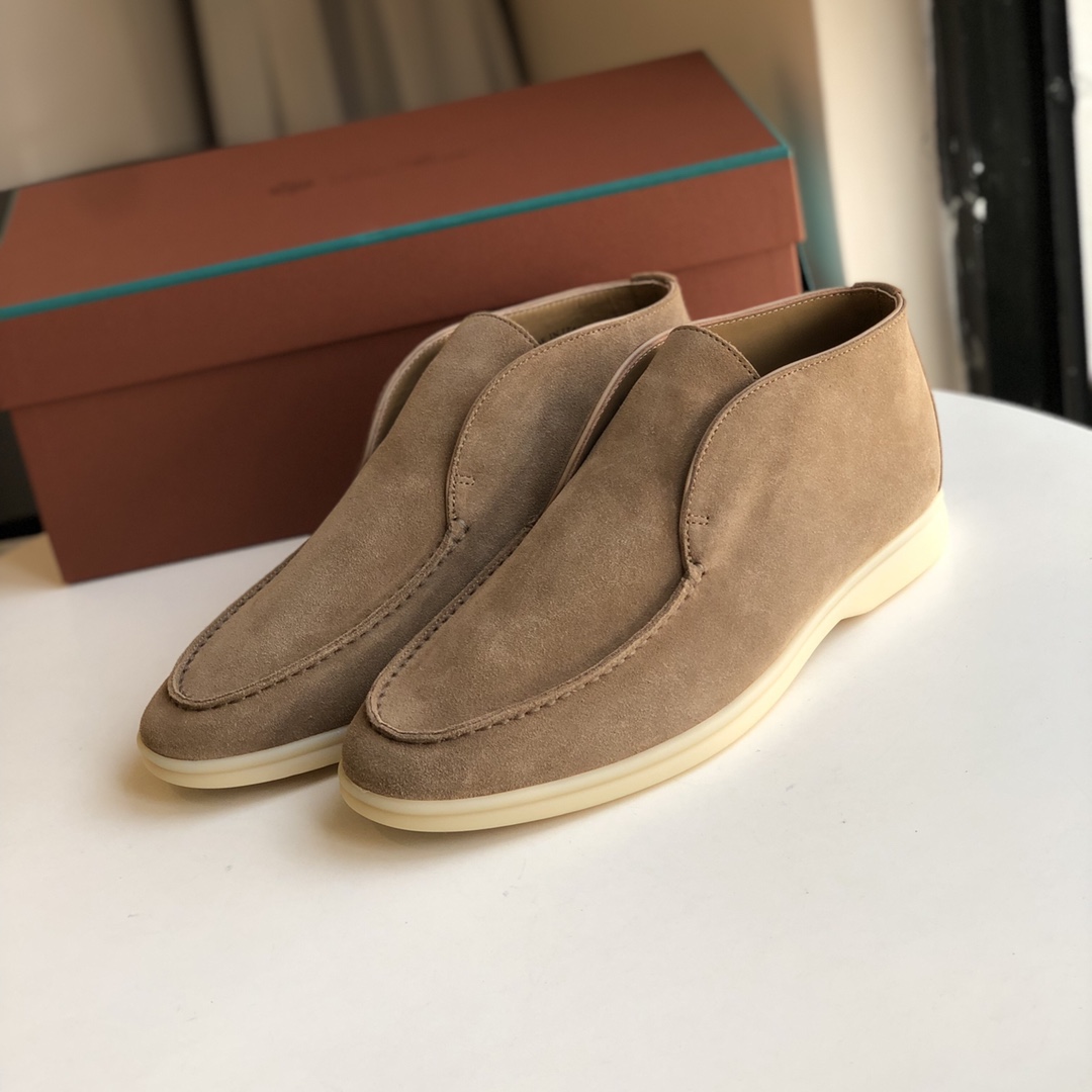 lp男款顶版高帮一脚蹬通勤乐福鞋真皮舒适轻便牛皮复古老钱风高档