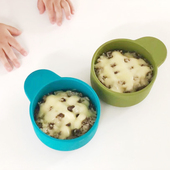 minnow韩国ins硅胶儿童小圆碗餐盘宝宝婴餐具可爱防摔辅食碗