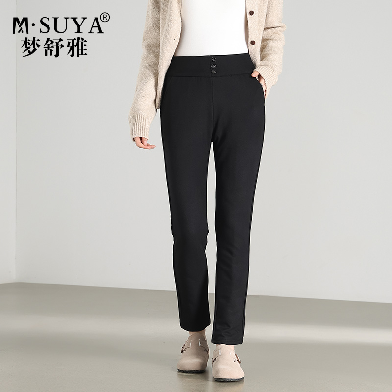 梦舒雅三排扣羽绒铅笔小脚裤