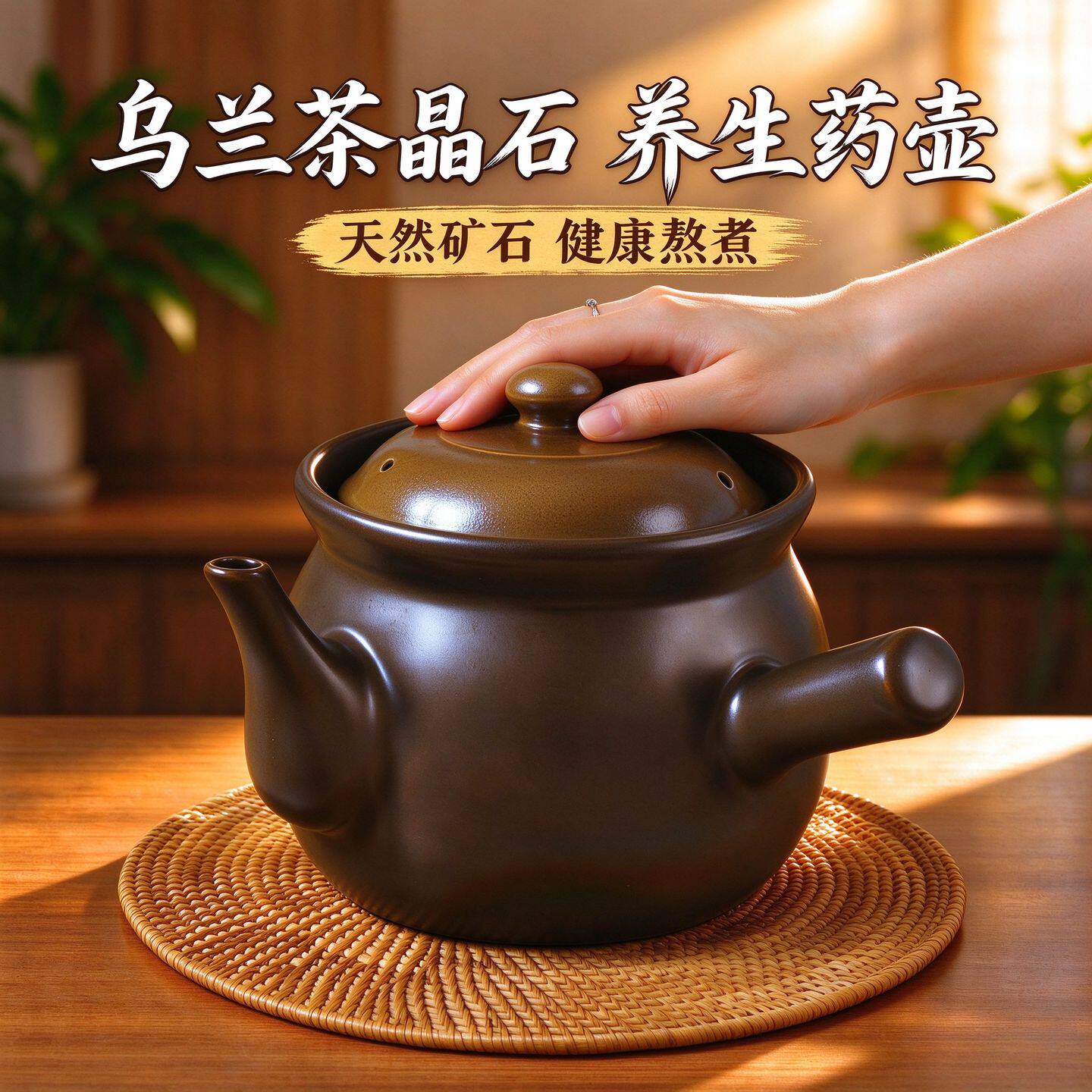 平定老式陶土明火熬药砂锅