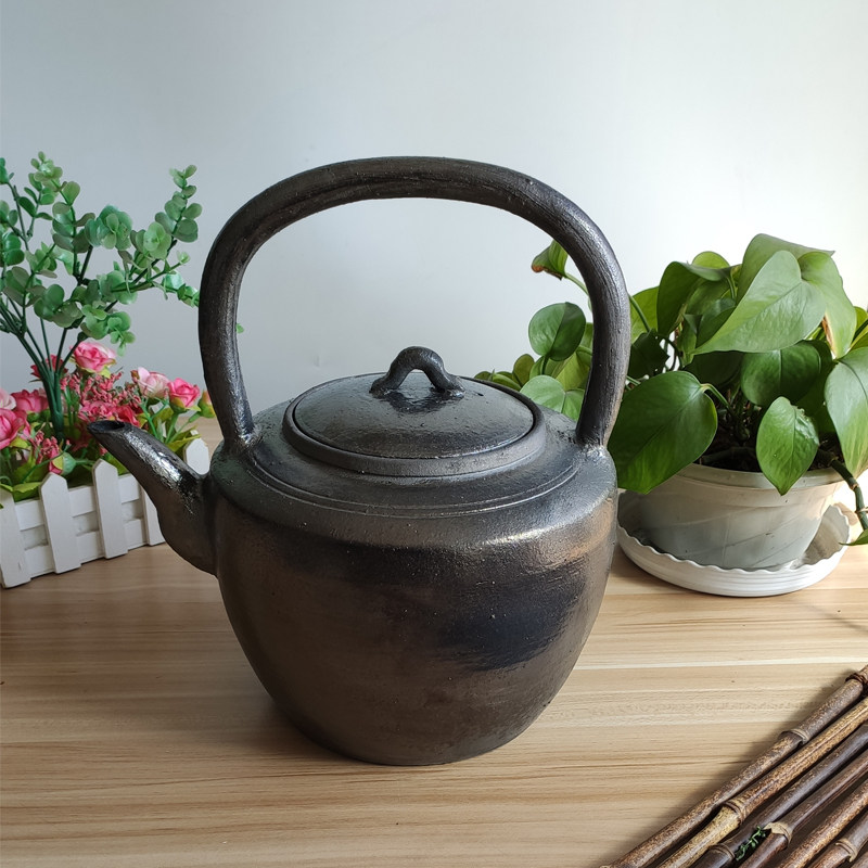 平定砂锅黑砂大茶壶泡茶煮茶明火电陶炉专用泡茶壶煮茶壶家用复古