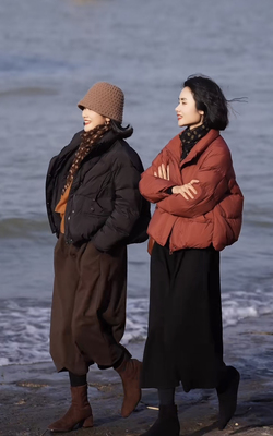 新款90白鸭绒羽绒服短款羽绒服时尚休闲保暖立领冬季女款上衣