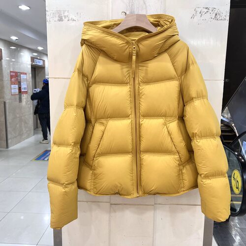 A8536欧货时尚休闲百搭显瘦连帽白鸭绒羽绒服外套冬季新款2025