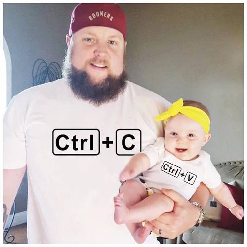 亲子装短袖搞笑体恤上衣新款