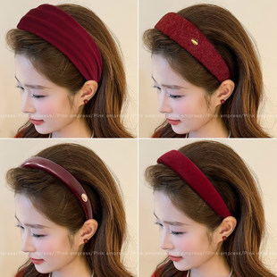 新年红色宽边发箍女高颅顶2026新款复古港风压发头箍喜庆过年头饰