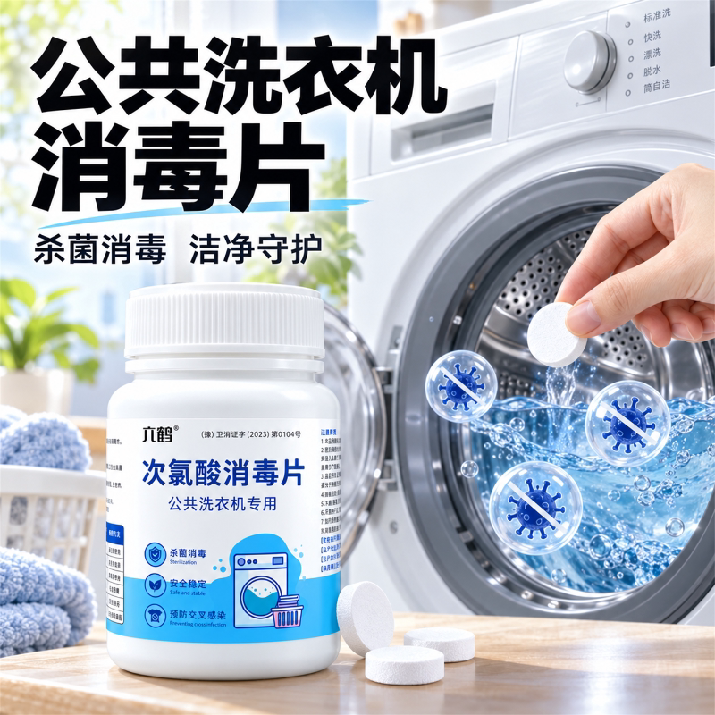 公共洗衣机消毒片和衣服一起洗杀菌学生宿舍专用洗衣机除菌清洗剂